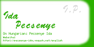 ida pecsenye business card